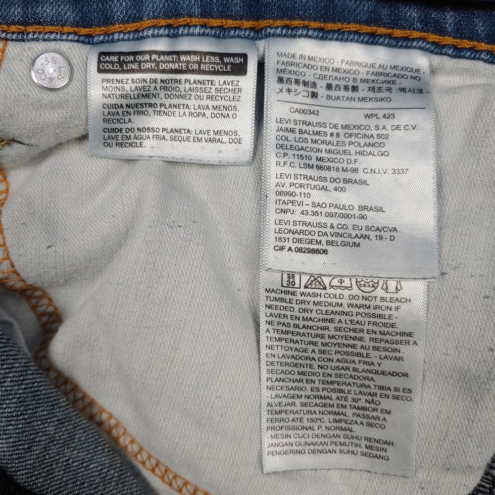 Levi Strauss 514 Straight Leg Jeans - Mens 38x30 - Blue Denim Stretch - Picture 13 of 16